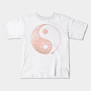 Rose Gold Yin Yang Kids T-Shirt